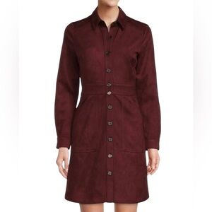 a loves a Suede Merlot S Long Sleeve Dress